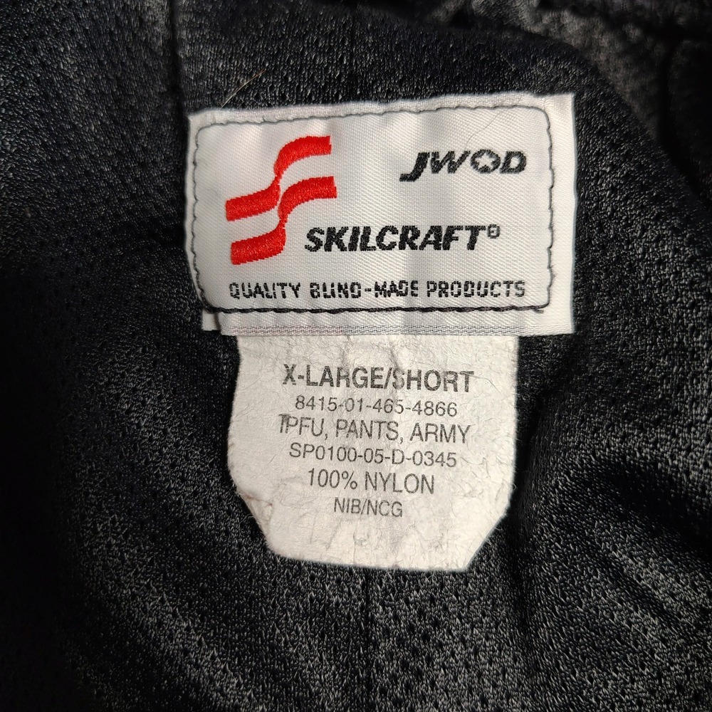 Skilcraft Mens IPFU Army Training Track Pants XL Short Black Nylon Windbreaker - Picture 7 of 13